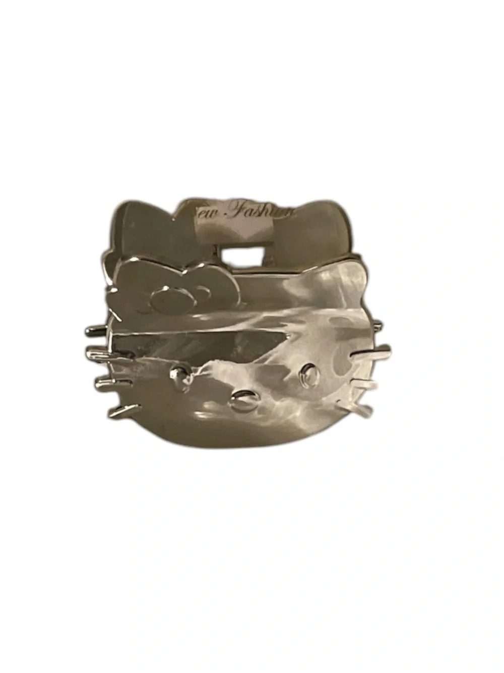 HELLO KITTY SILVER METALLIC CLAW HAIR CLIP
